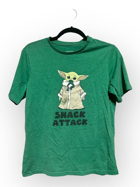 💚 Star Wars Grogu “Snack Attack” Tee | Kids XL | Loved & Cozy - Picture 1 of 5